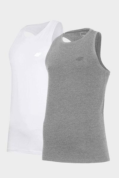 Tshirt biały+szary melanż TSM010 