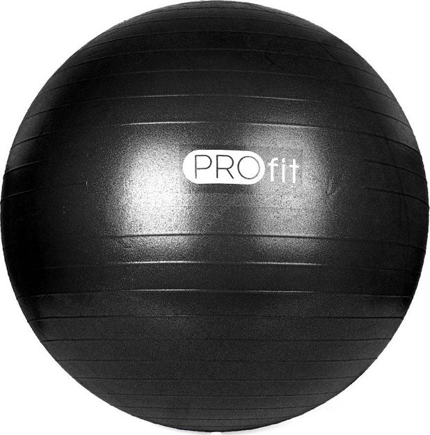 Piłka gimnastyczna profit 55cm czarna z pompką 