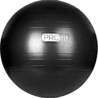 Piłka gimnastyczna profit 55cm czarna z pompką 
