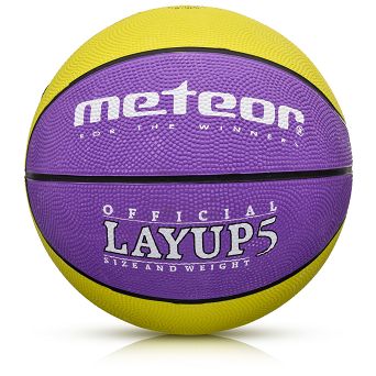 Piłka 5 koszykowa Meteor Layup fio-żół 07086