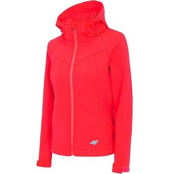 Softshell damski 4F czerwony neon SFD002 H4L20