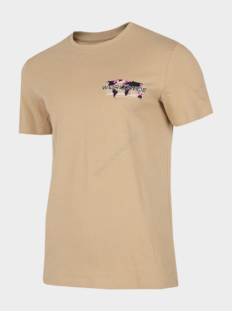 T-shirt 4F jasny brąz TSM030 H4Z22