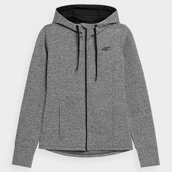 Bluza damska fitness 4F chłodny jasny szary melanż BLDF350 H4L22