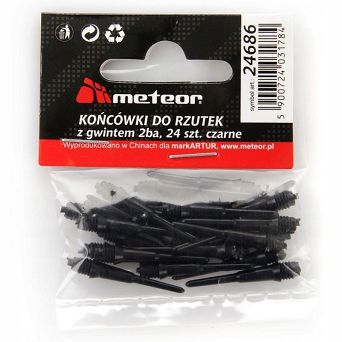 Końcówki do darta Meteor czarne 24szt. 24686