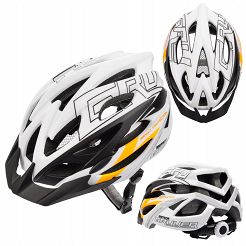 Kask L (58-61)  Meteor GRUVER white/ black/orange  - 2
