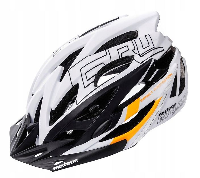Kask L (58-61)  Meteor GRUVER white/ black/orange 