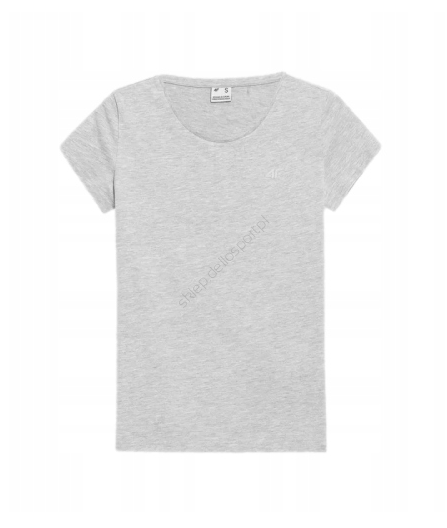 Tshirt chłodny jasny szary melanż F0906