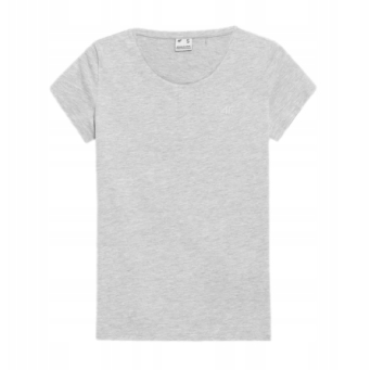 Tshirt chłodny jasny szary melanż F0906