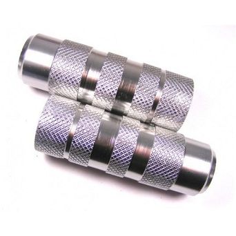Pegi do BMX aluminiowe srebrne fi38x110 mm x M14