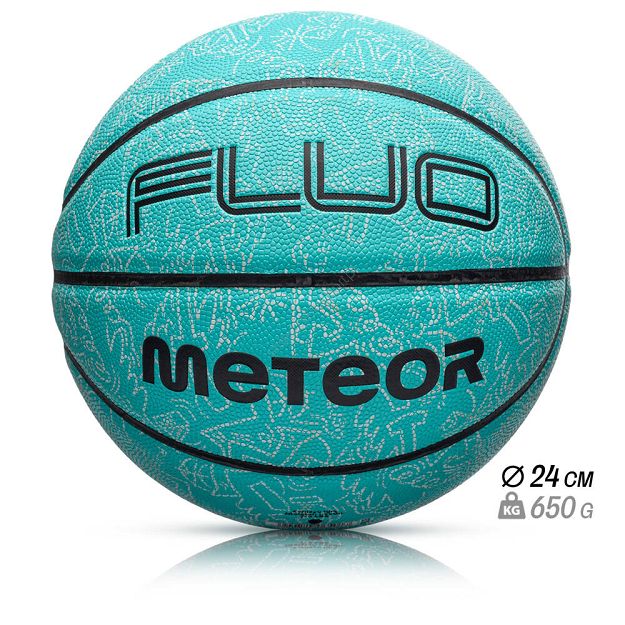 Piłka 7 koszykowa Meteor Fluo miętowy 16751