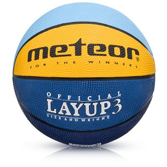 Piłka 3 koszykowa Meteor Layup błę-żół-nieb 07082