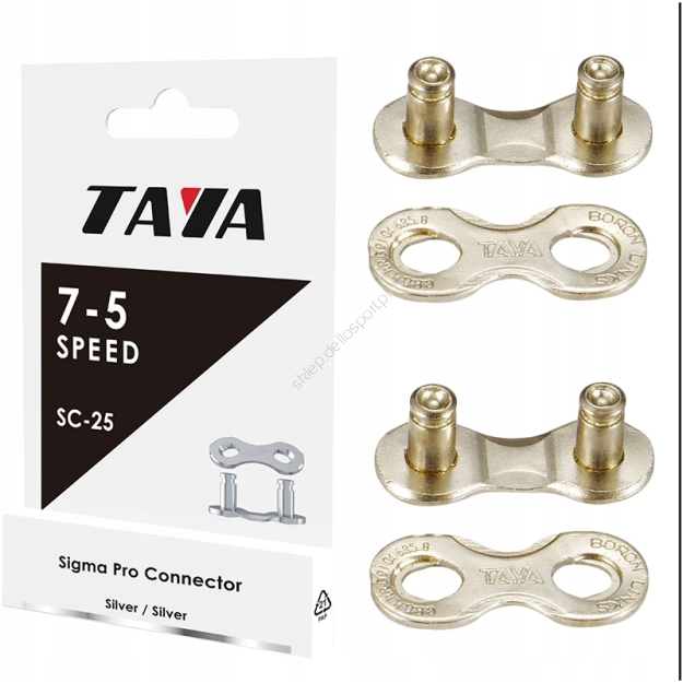 Złączka łańcucha Taya SC-25 5-7 SPEED SILVER 2 szt.