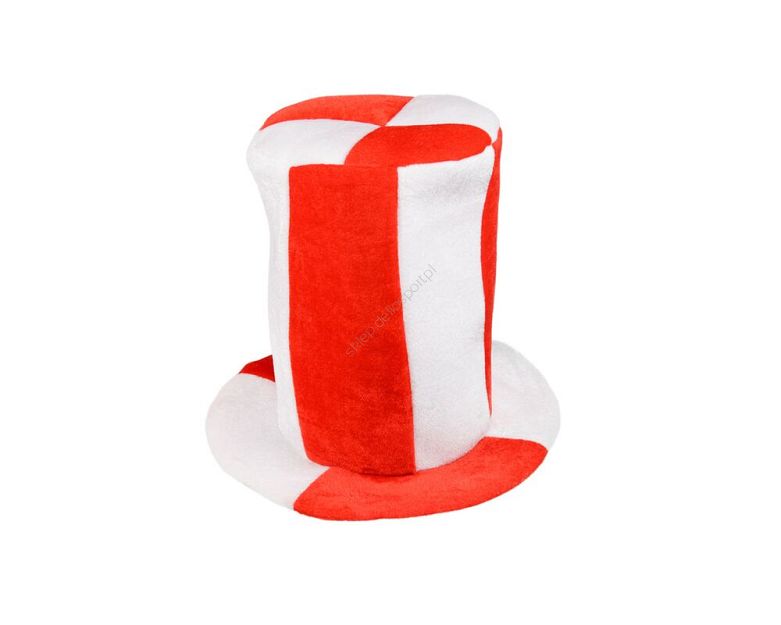 STREFA KIBICA Czapka cylinder biało czerwoni