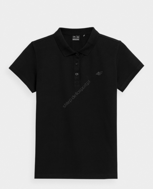 T-shirt polo F317 głęboka czerń