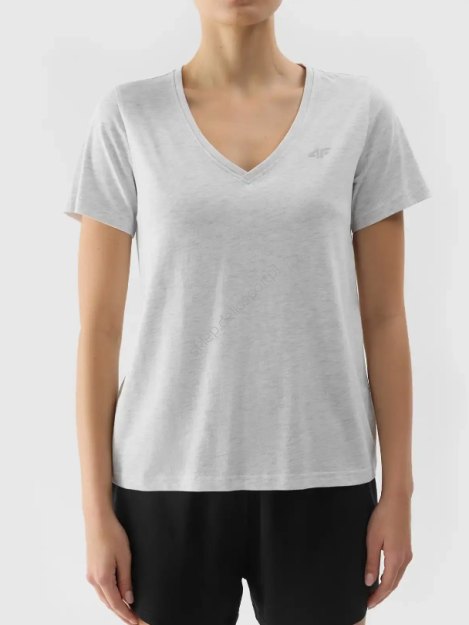 Tshirt chłodny jasny szary melanż F1162