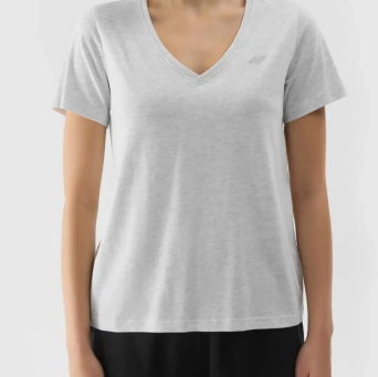 Tshirt chłodny jasny szary melanż F1162