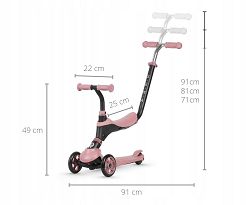Hulajnoga Qplay Sema 3w1 Pink - 2