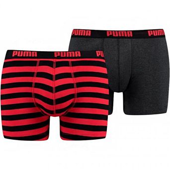 Bokserki Puma Stripe Boxer 2P czerwono-czarne 907433