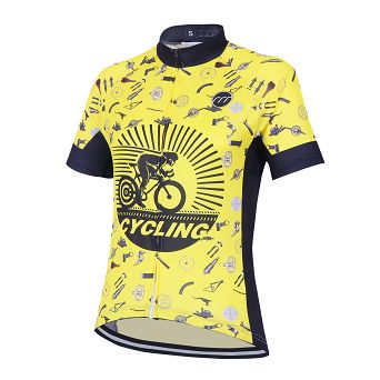 Koszulka rowerowa męska Workshop żółta