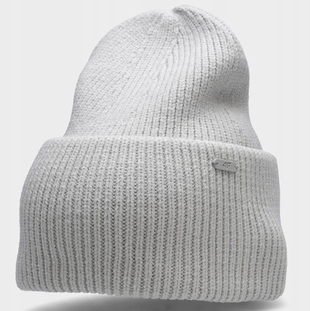 Czapka M chłodny jasny szary melanż CAD007