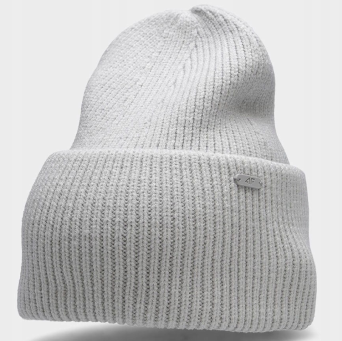 Czapka M chłodny jasny szary melanż CAD007